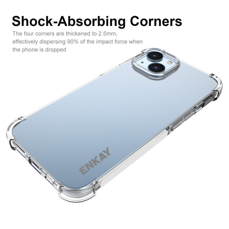 For iPhone 14 ENKAY Transparent TPU Shockproof Phone Case with Glass Film - iPhone 14 Cases by ENKAY | Online Shopping UK | buy2fix