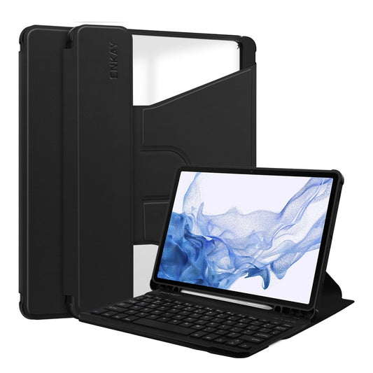 For Samsung Galaxy Tab S9 ENKAY 360 Degree Rotation Leather TPU Smart Case with Wireless Keyboard(Black) - Galaxy Tab S9 Cases by ENKAY | Online Shopping UK | buy2fix