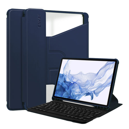 For Samsung Galaxy Tab S9 ENKAY 360 Degree Rotation Leather TPU Smart Case with Wireless Keyboard(Dark Blue) - Galaxy Tab S9 Cases by ENKAY | Online Shopping UK | buy2fix