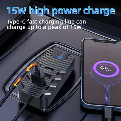 CS11 Multi-Port Rear Seat Extended Car Fast Charger Support Bluetooth MP3 Play - Car Charger by buy2fix | Online Shopping UK | buy2fix