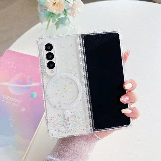 For Samsung Galaxy Z Fold4 Magsafe Glitter TPU Phone Protective Case(White) - Galaxy Z Fold4 5G Cases by buy2fix | Online Shopping UK | buy2fix