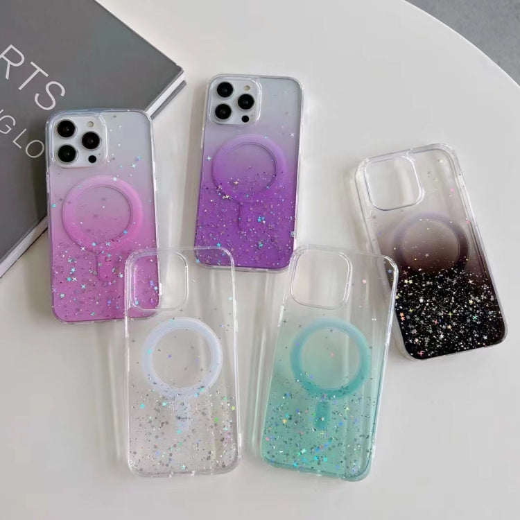 For iPhone 15 Plus MagSafe Glitter Hybrid Clear TPU Phone Case(White) - iPhone 15 Plus Cases by buy2fix | Online Shopping UK | buy2fix