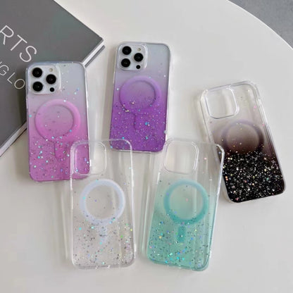 For iPhone 11 MagSafe Glitter Hybrid Clear TPU Phone Case(Green) - iPhone 11 Cases by buy2fix | Online Shopping UK | buy2fix