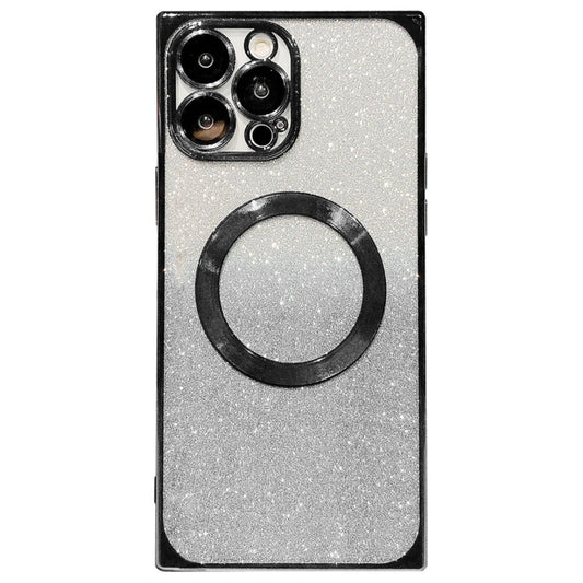 For iPhone 13 Pro Max Square Gradient Magsafe Electroplating TPU Phone Case(Black) - iPhone 13 Pro Max Cases by buy2fix | Online Shopping UK | buy2fix