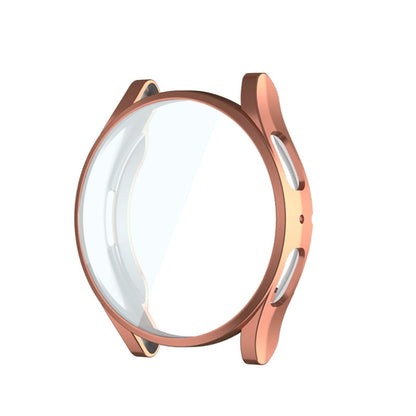 For Samsung Galaxy Watch6 44mm ENKAY Hat-Prince Full Coverage Electroplated Soft TPU Case with Screen Protection(Rose Gold) - Watch Cases by ENKAY | Online Shopping UK | buy2fix