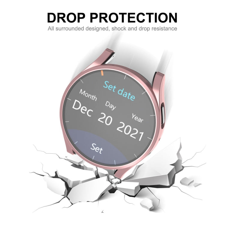 For Samsung Galaxy Watch6 44mm ENKAY Hat-Prince Full Coverage Electroplated Soft TPU Case with Screen Protection(Rose Gold) - Watch Cases by ENKAY | Online Shopping UK | buy2fix