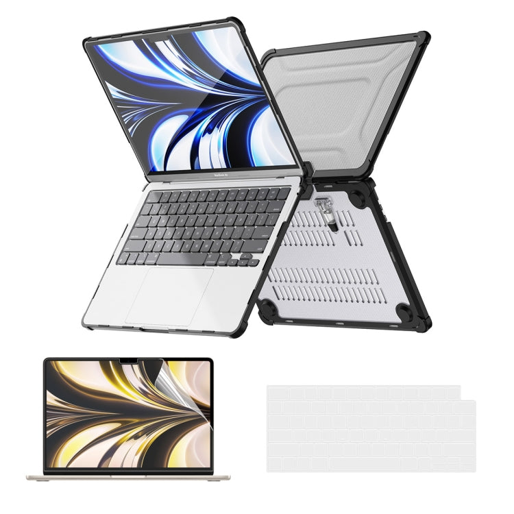 For MacBook Air 13.6 A2681 ENKAY Hat-Prince 3 in 1 Protective Bracket Case Cover Hard Shell with TPU Keyboard Film / PET Screen Protector, Version:US(Black) - MacBook Air Cases by ENKAY | Online Shopping UK | buy2fix