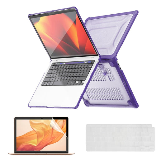 For MacBook Air 13.3 A2179/A2337 ENKAY Hat-Prince 3 in 1 Protective Bracket Case Cover Hard Shell with TPU Keyboard Film / PET Screen Protector, Version:EU(Purple) - MacBook Air Cases by ENKAY | Online Shopping UK | buy2fix