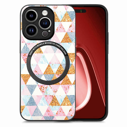 For iPhone 15 Pro Max Colored Drawing Leather Back Phone Case(Rhombus) - iPhone 15 Pro Max Cases by buy2fix | Online Shopping UK | buy2fix