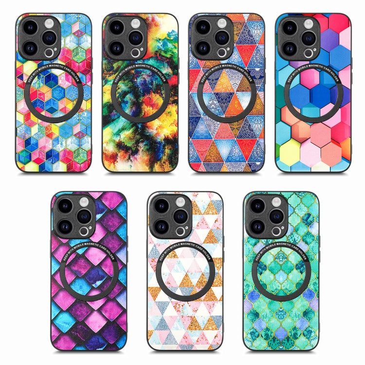 For iPhone 15 Pro Max Colored Drawing Leather Back Phone Case(Magic Space) - iPhone 15 Pro Max Cases by buy2fix | Online Shopping UK | buy2fix