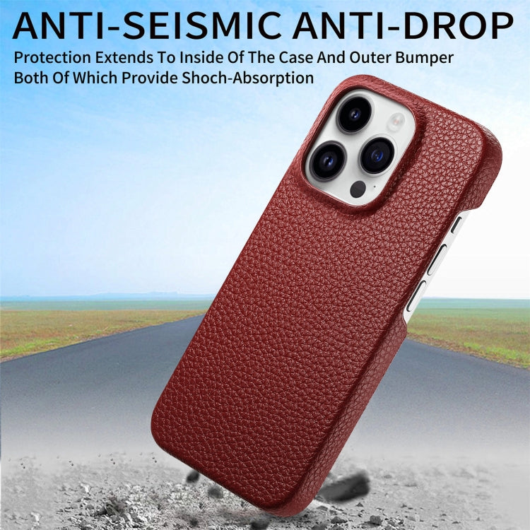 For iPhone 15 Pro Max Litchi Oil Edge Leather Back Phone Case(Red) - iPhone 15 Pro Max Cases by buy2fix | Online Shopping UK | buy2fix