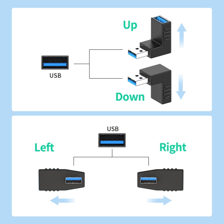 ENKAY USB 3.0 Adapter 90 Degree Angle Male to Female Combo Coupler Extender Connector, Angle:Vertical Down - USB 3.0 by ENKAY | Online Shopping UK | buy2fix