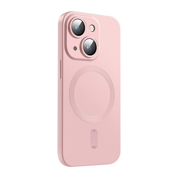 For iPhone 14 ENKAY MagSafe Matte TPU Phone Case with Lens Film(Pink) - iPhone 14 Cases by ENKAY | Online Shopping UK | buy2fix