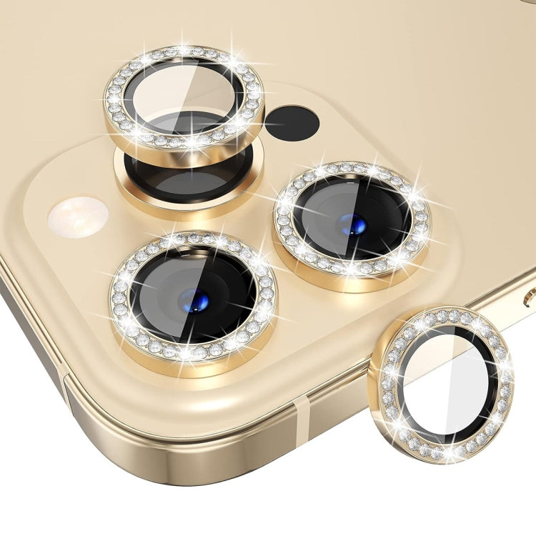 For iPhone 14 Pro / 14 Pro Max ENKAY AR Anti-reflection Individual Diamond Ring Camera Lens Glass Full Film(Golden) - iPhone 14 Pro Tempered Glass by ENKAY | Online Shopping UK | buy2fix