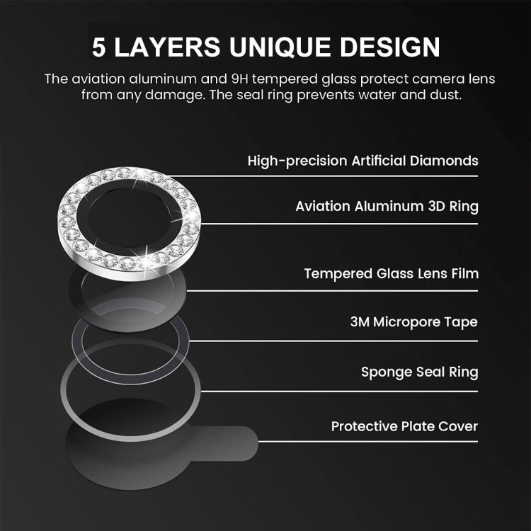 For iPhone 13 / 13 mini ENKAY AR Anti-reflection Individual Diamond Ring Camera Lens Glass Full Film(Golden) - iPhone 13 Tempered Glass by ENKAY | Online Shopping UK | buy2fix