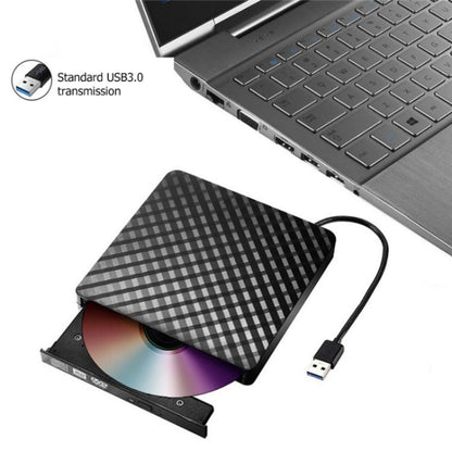 633 Rhombus Pattern USB3.0 Computer Laptop External Optical Drive Burner DVD Write(White) - Rewritable Drive by buy2fix | Online Shopping UK | buy2fix