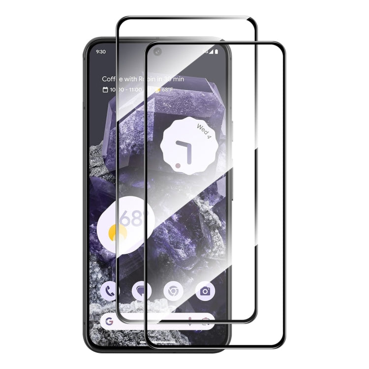 For Google Pixel 8 2pcs ENKAY Hat-Prince Full Glue High Aluminum-silicon Tempered Glass Film - Google Tempered Glass by ENKAY | Online Shopping UK | buy2fix