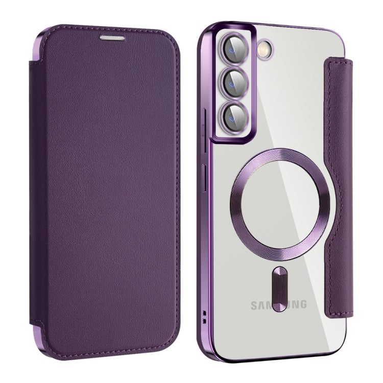 For Samsung Galaxy S22 5G MagSafe Magnetic RFID Anti-theft Leather Phone Case(Purple) - Galaxy S22+ 5G Cases by buy2fix | Online Shopping UK | buy2fix