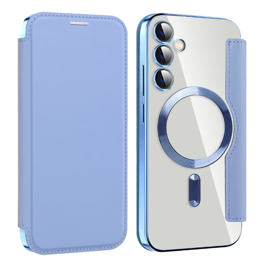 For Samsung Galaxy S23 FE 5G MagSafe Magnetic RFID Anti-theft Leather Phone Case(Blue) - Galaxy S23 FE 5G Cases by buy2fix | Online Shopping UK | buy2fix