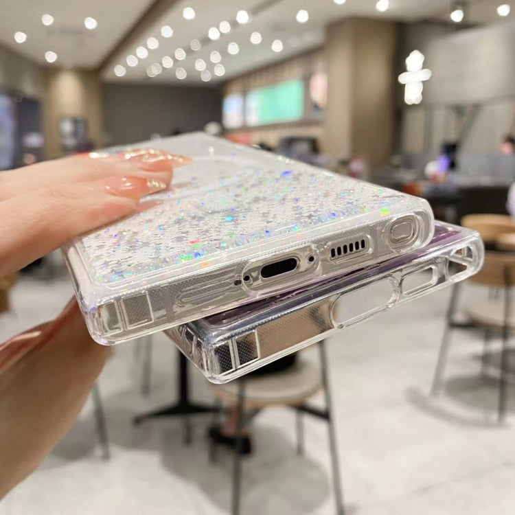 For Samsung Galaxy S22 Ultra 5G MagSafe Glitter Hybrid Clear TPU Phone Case(Green) - Galaxy S22 Ultra 5G Cases by buy2fix | Online Shopping UK | buy2fix