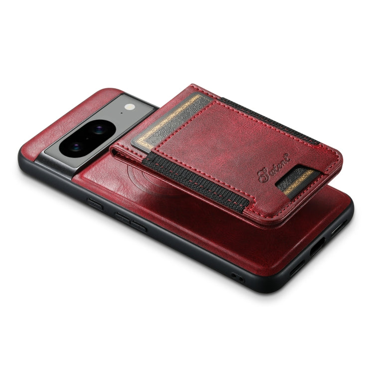 For Google Pixel 8 Pro Suteni H17 Oil Eax Leather Detachable Wallet Phone Case(Red) - Google Cases by Suteni | Online Shopping UK | buy2fix