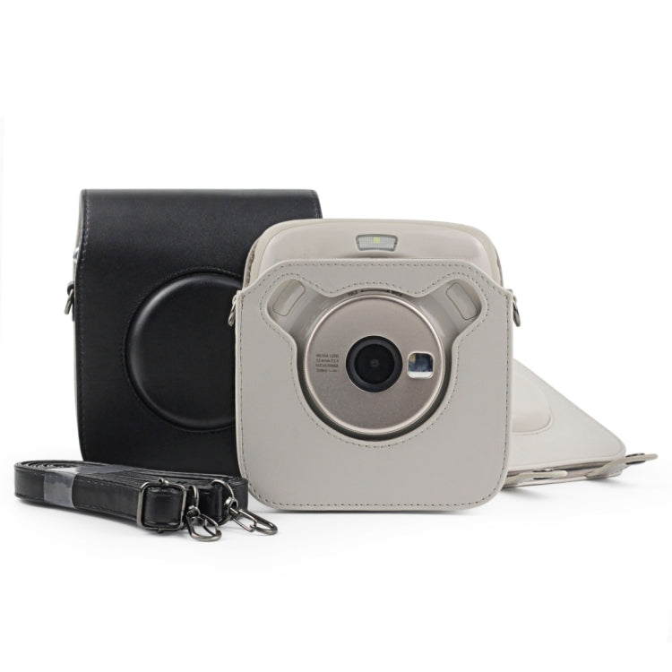 Full Body Camera PU Leather Case Bag with Strap for Fujifilm Instax Square SQ20(Black) - Camera Accessories by buy2fix | Online Shopping UK | buy2fix