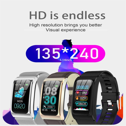 AK12 1.14 inch IPS Color Screen Smart Watch IP68 Waterproof,Leather Watchband,Support Call Reminder /Heart Rate Monitoring/Blood Pressure Monitoring/Sleep Monitoring/Predict Menstrual Cycle Intelligently(Black) - Smart Wear by buy2fix | Online Shopping UK | buy2fix