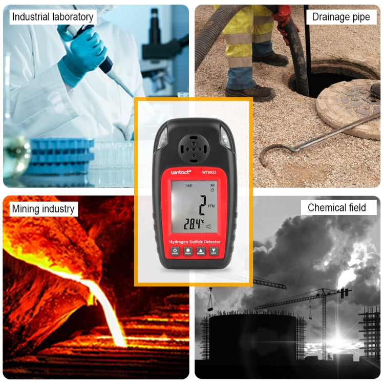 WINTACT WT8822 Hydrogen Sulfide Detector Independent H2S Gas Sensor Warning-up High Sensitive Poisoning Alarm Detector - Consumer Electronics by Wintact | Online Shopping UK | buy2fix