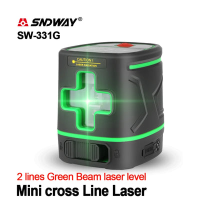 SNDWAY SW-331G Laser Level 2 Lines 360 Degree Rechargeable Battery Green Beam Self Leveling Level Laser 3D Rotary Vertical Horizontal - Laser Rangefinder by SNDWAY | Online Shopping UK | buy2fix