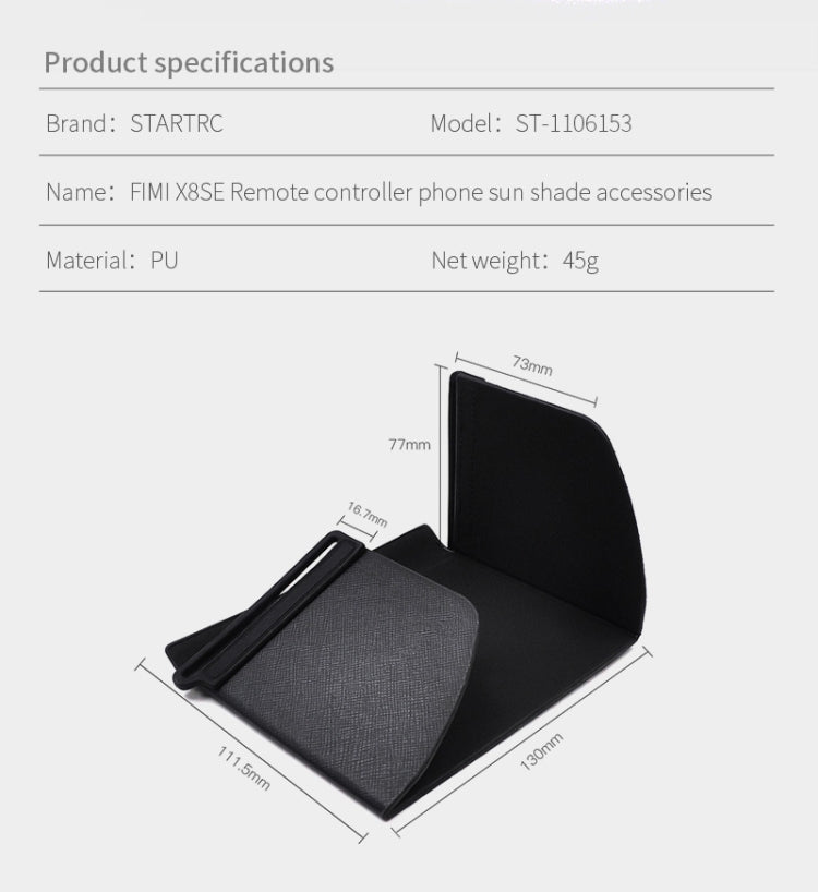 STARTRC 1106327 Remote Control Hood Accessories Mobile Phone Sunshade for Xiaomi FIMI X8SE / Mavic Air 2 - DJI & GoPro Accessories by STARTRC | Online Shopping UK | buy2fix