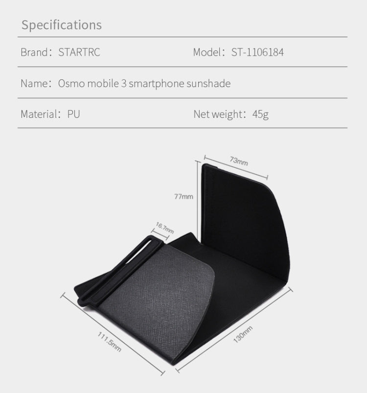 STARTRC Handheld PTZ Mobile Phone Hood Sunshade for DJI Osmo Mobile 3 - DJI & GoPro Accessories by STARTRC | Online Shopping UK | buy2fix