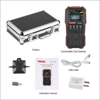 WINTACT WT8811 Compoud Gas Monitor LCD Display Rechargeable Multifunction 4 in1 Combustible O2 H2S CO Gas Sensor Sound-light Vibration Alarm - Gas Monitor by BENETECH | Online Shopping UK | buy2fix