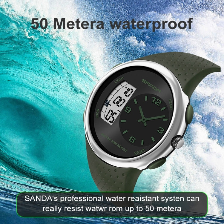 SANDA 763 Men Waterproof Student Watch Explosive Fashion Multi Functional Night light Outdoor Sports Personality Electronic Wrist Watch(Black) - Sport Watches by SANDA | Online Shopping UK | buy2fix