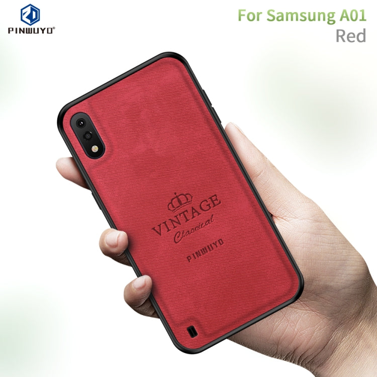 For Galaxy A01 PINWUYO Zun Series PC + TPU + Skin Waterproof And Anti-fall All-inclusive Protective Shell(Red) - Galaxy Phone Cases by PINWUYO | Online Shopping UK | buy2fix