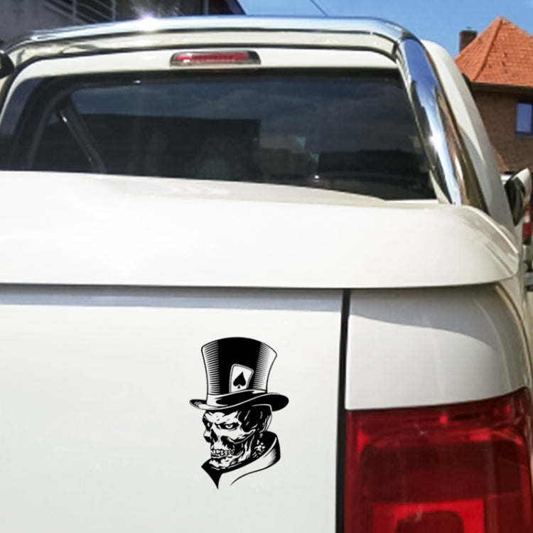 10 PCS Joker Skeleton Skull Playing Cards Poker Monster Hat Shape Vinyl Car Sticker, Size: 11.3x17.6cm (Black) - In Car by buy2fix | Online Shopping UK | buy2fix