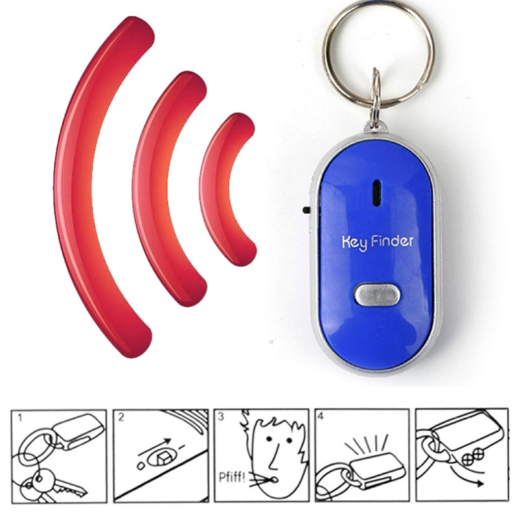 Mini LED Whistle Key Finder Flashing Beeping Remote Lost Keyfinder Locator Keyring for children(blue) - Security by buy2fix | Online Shopping UK | buy2fix