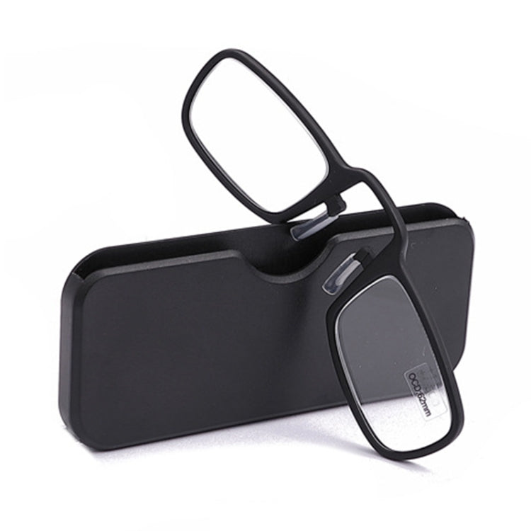 2 PCS TR90 Pince-nez Reading Glasses Presbyopic Glasses with Portable Box, Degree:+2.00D(Black) - Outdoor & Sports by buy2fix | Online Shopping UK | buy2fix