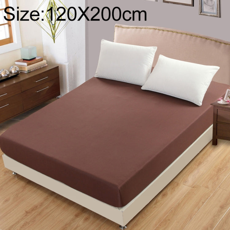 Plain Mattress Protector Bed Mat Mattress Cover Fitted Sheet, Size:120X200cm(Coffee) - Bedding by buy2fix | Online Shopping UK | buy2fix