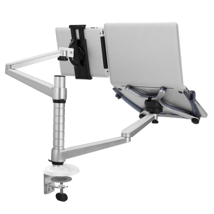 OA-9X Aluminum Alloy Height Adjustable Universal Rotation Double Arm Holder Notebook Tablet Combination Stand - Laptop Stand by buy2fix | Online Shopping UK | buy2fix