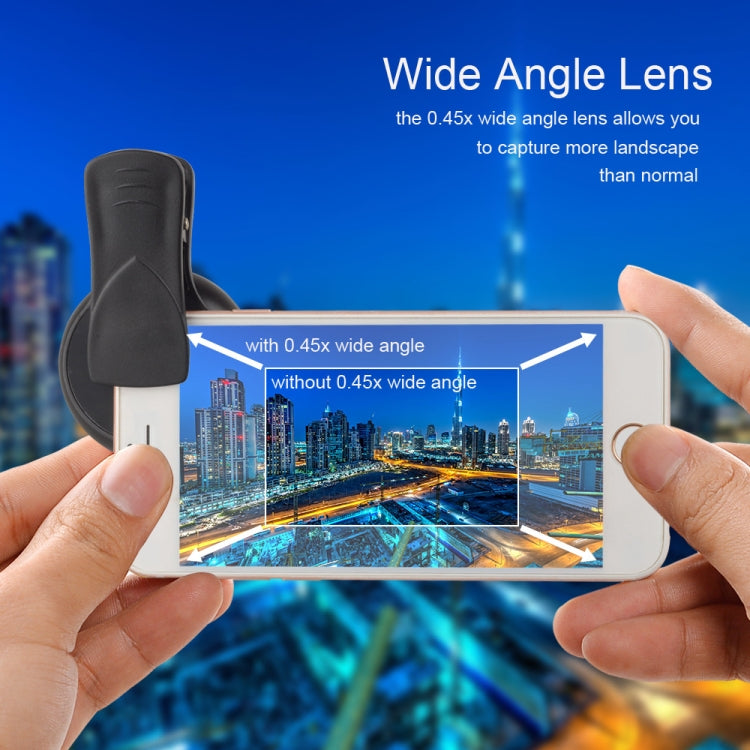 0.45X Ultra Wide Macro Combination Phone Lens with Clip(APL-0.45XWM) - Macro & Wide-angle by APEXEL | Online Shopping UK | buy2fix