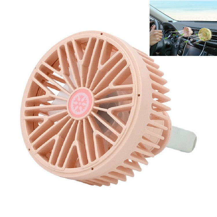 Car Vent Fan Multi-function USB Interface Mini LED Lamp Car Fan(Pink) - Heating & Fans by buy2fix | Online Shopping UK | buy2fix