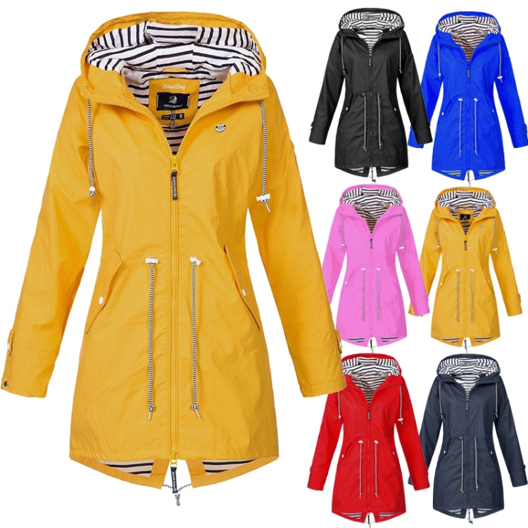 Women Waterproof Rain Jacket Hooded Raincoat, Size:M(Red) - Hoodie by buy2fix | Online Shopping UK | buy2fix