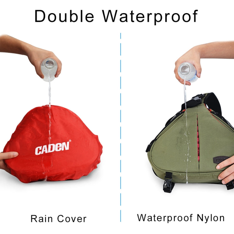 CADeN K1 DSLR Camera Shoulder Waterproof Bag with Rain Cover(Army Green) - Camera Accessories by CADeN | Online Shopping UK | buy2fix