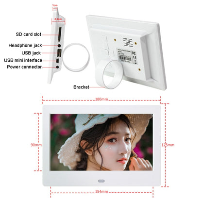 DPF-706 7 inch Digital Photo Frame LED Wall Mounted Advertising Machine, Plug:US Plug(White) - Consumer Electronics by buy2fix | Online Shopping UK | buy2fix