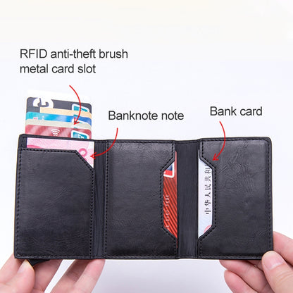 Magnetic RFID Bag Multifunctional Aluminum Automatic Pop-up Credit Card Package(Blue) - Antimagnetic RFID Package by buy2fix | Online Shopping UK | buy2fix