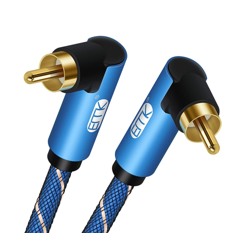 EMK Dual 90-Degree Male To Male Nylon Braided Audio Cable, Cable Length:1m(Blue) - Audio Optical Cables by EMK | Online Shopping UK | buy2fix