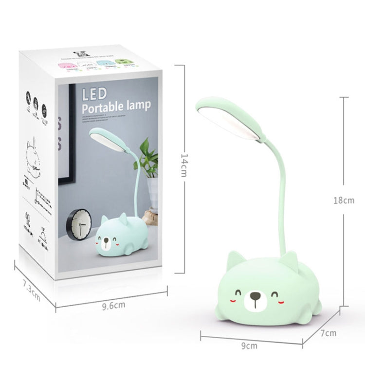 Cartoon Cat Design LED Eye Protection Reading Lamp USB Rechargeable Desk Lamp(Pink) -  by buy2fix | Online Shopping UK | buy2fix