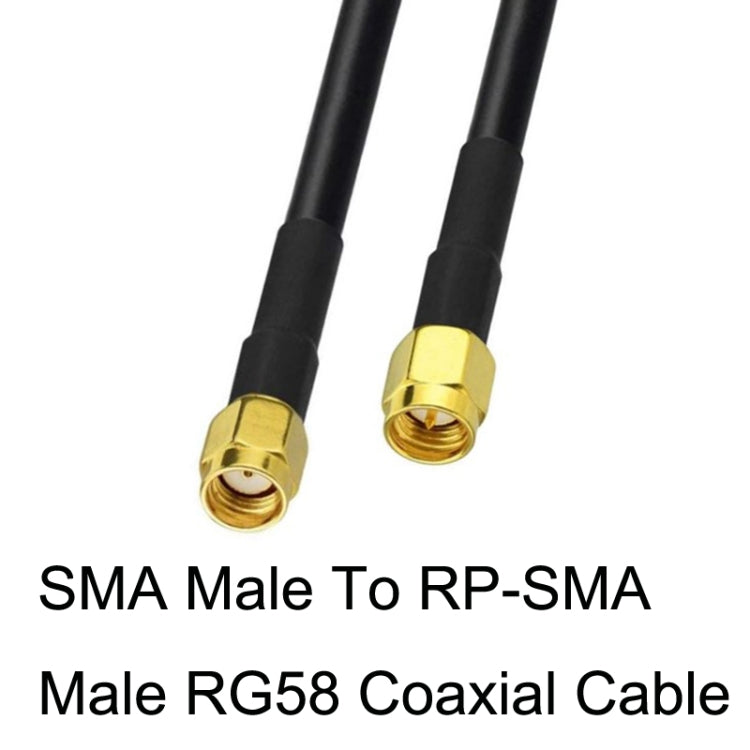 SMA Male To RP-SMA Male RG58 Coaxial Adapter Cable, Cable Length:5m - Connectors by buy2fix | Online Shopping UK | buy2fix