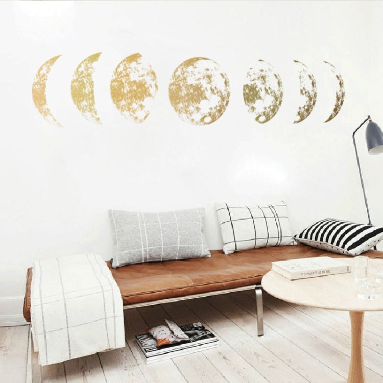 Inkjet Wall Stickers Moon Wallpaper Space Moon Wall Stickers Simple Crescent(Silver) - Home & Garden by buy2fix | Online Shopping UK | buy2fix