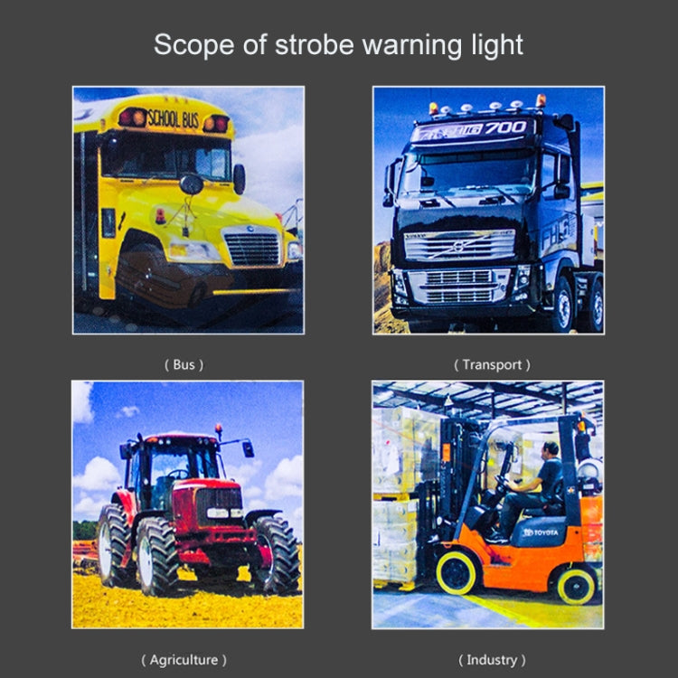 10-110V Forklift Warning Lights Strobe School Lights Traffic Construction LED Roof Engineering Vehicles Flash Lights - Warning Lights by buy2fix | Online Shopping UK | buy2fix